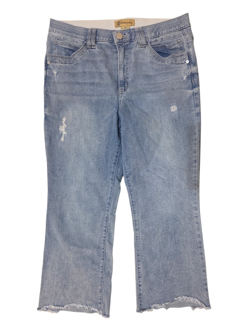 Democracy Light Wash Distressed Jeans Size 16